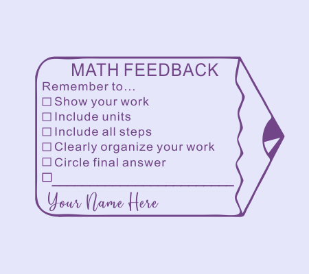 Math Feedback Stamp