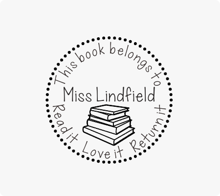 Teacher Library Stamp -Style 12