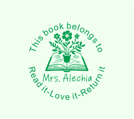 Teacher Library Stamp -Style 19