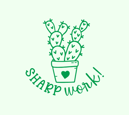 Cactus Sharp Work Stamp