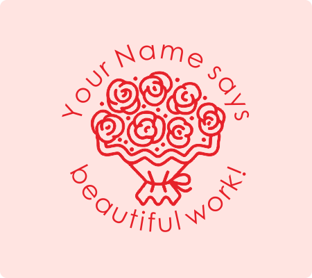 Flower Beautiful Work Stamp