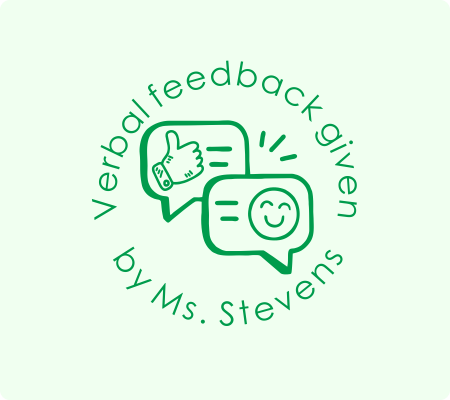 Verbal Feedback Give Stamp